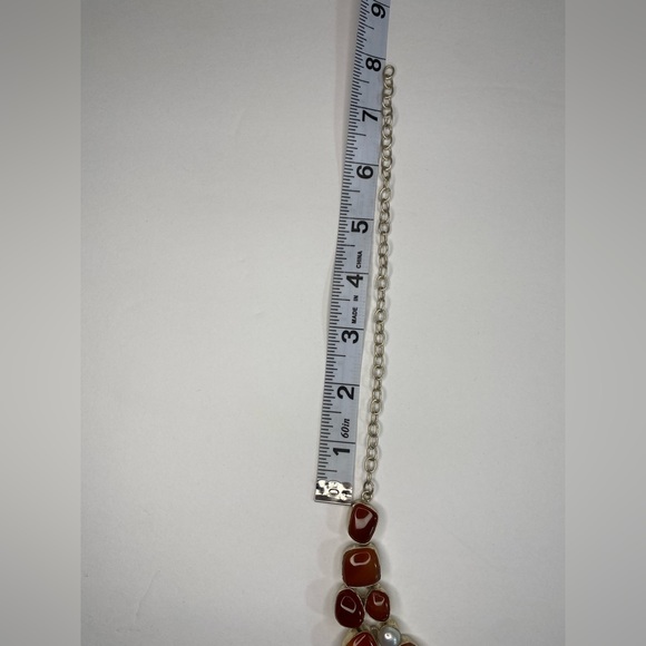 Beautiful Handmade Carnelian and Pearl Necklace - Picture 6 of 7